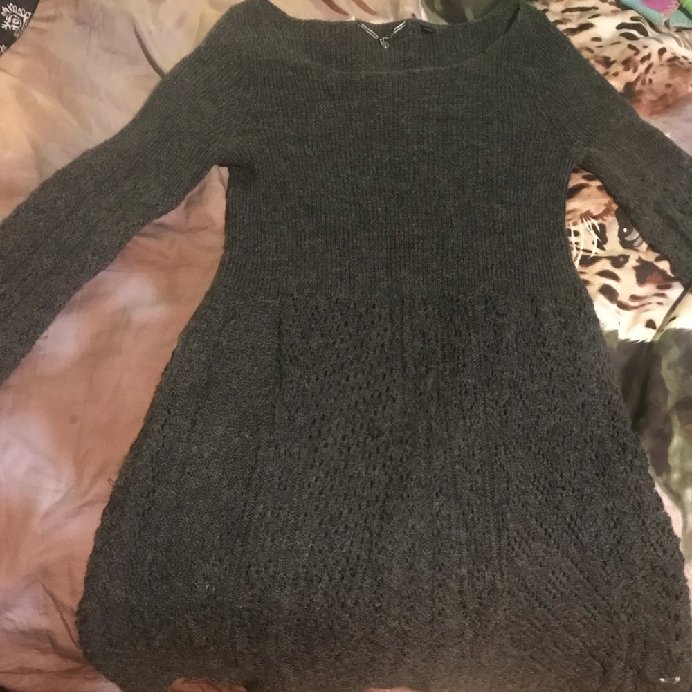 Long sleeve sweater dress 100% alpaca